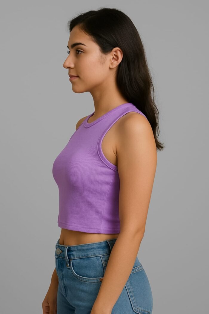 T-Bag Tank Top for Women – 2x2 Rib Solid Sleeveles - Image 4