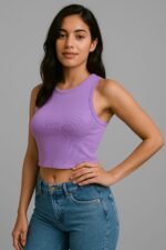 T-Bag Tank Top for Women – 2x2 Rib Solid Sleeveless |