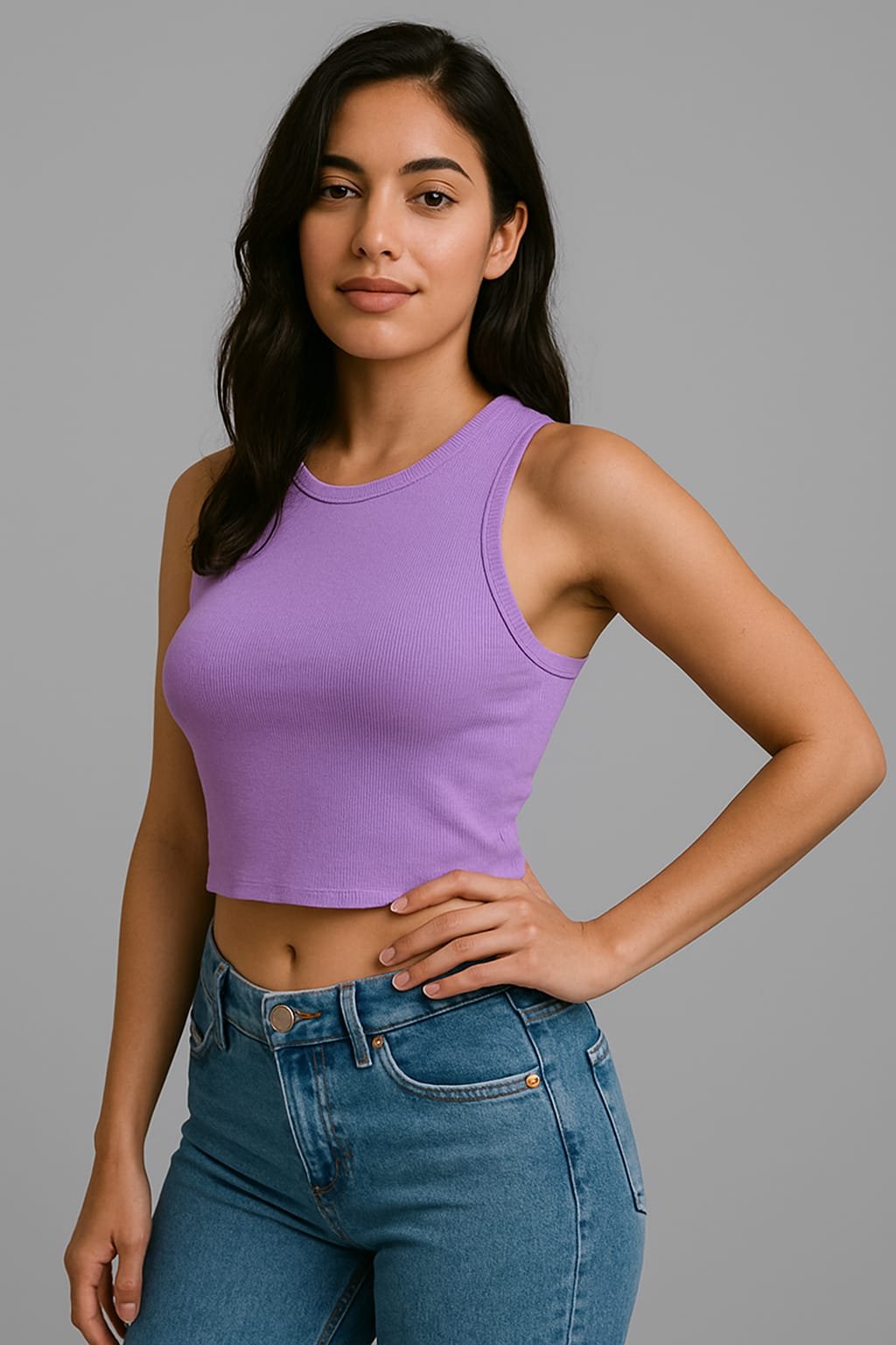 T-Bag Tank Top for Women – 2x2 Rib Solid Sleeveless |