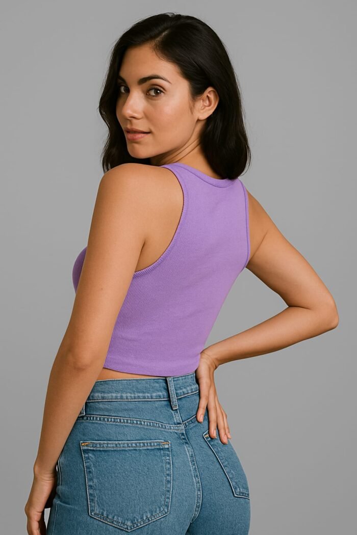 T-Bag Tank Top for Women – 2x2 Rib Solid Sleeveles - Image 6